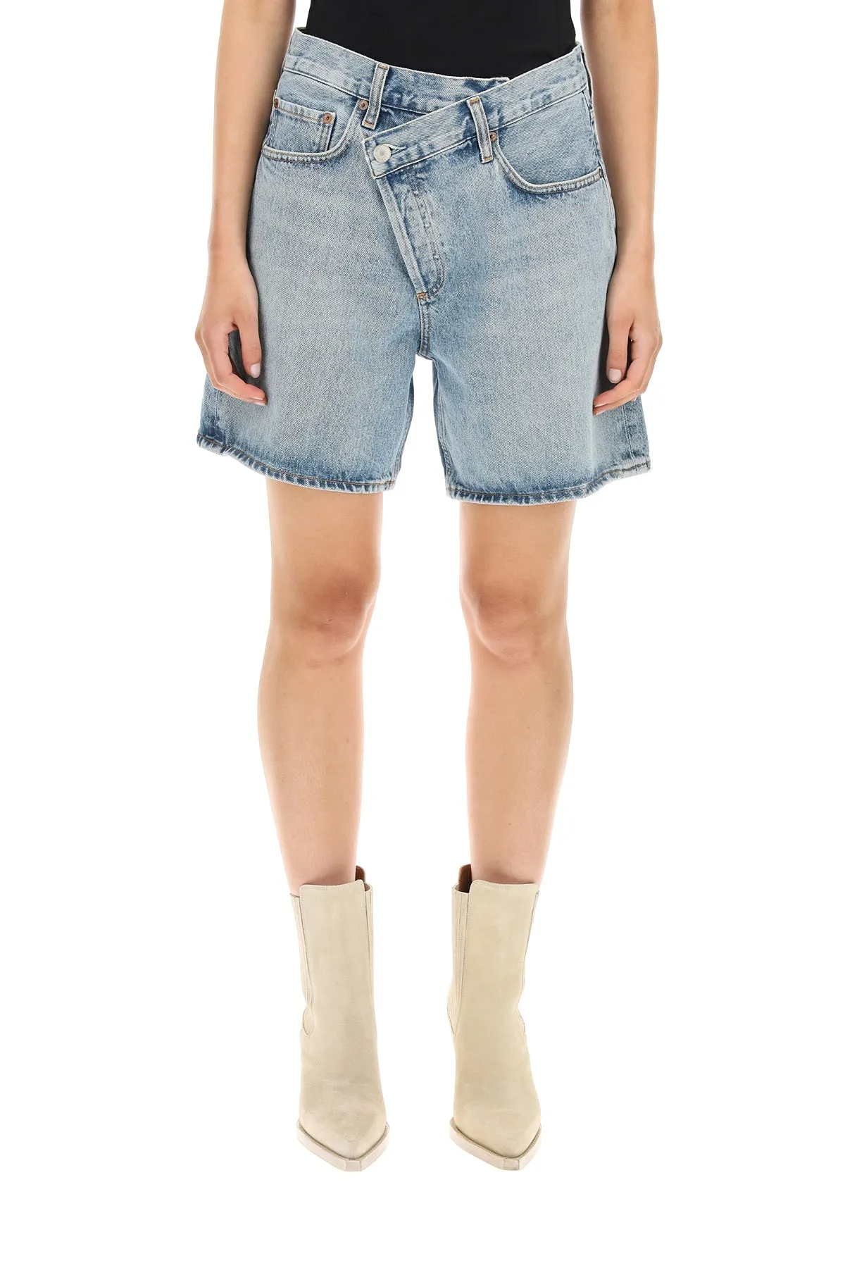 AGOLDE Criss Cross Denim Shorts