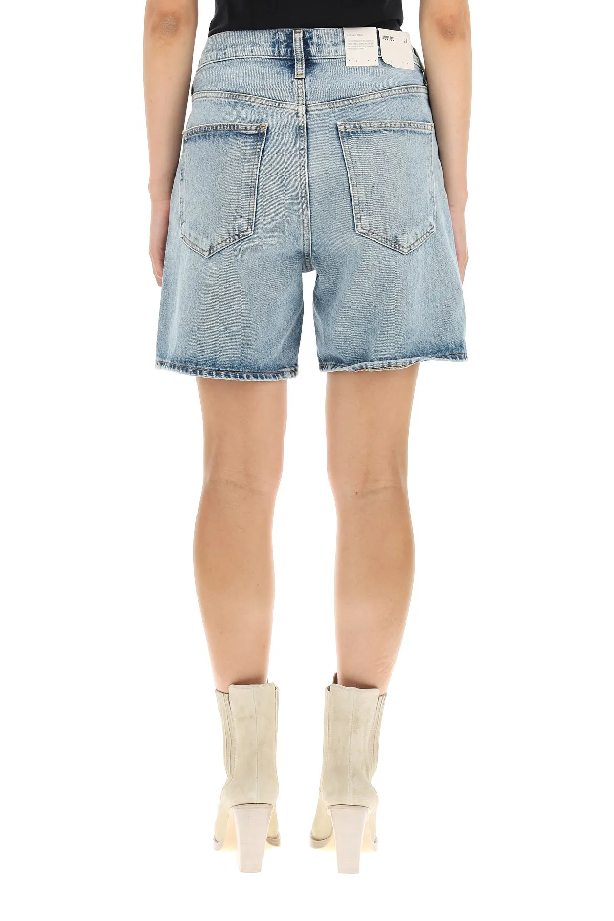 AGOLDE Criss Cross Denim Shorts