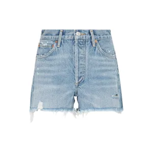 AGOLDE Distressed Buttoned Denim Shorts