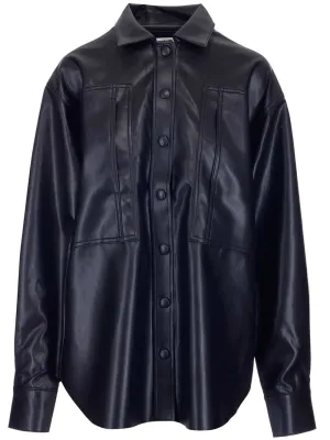 AGOLDE Faux-Leather Single-Breasted Shirt