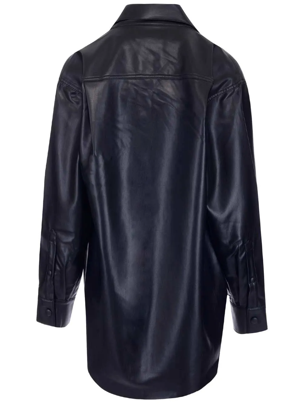 AGOLDE Faux-Leather Single-Breasted Shirt