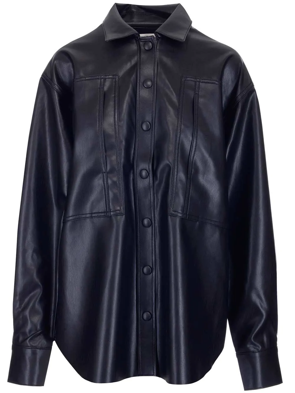AGOLDE Faux-Leather Single-Breasted Shirt