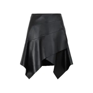 Alaa Asymmetric Leather Skirt