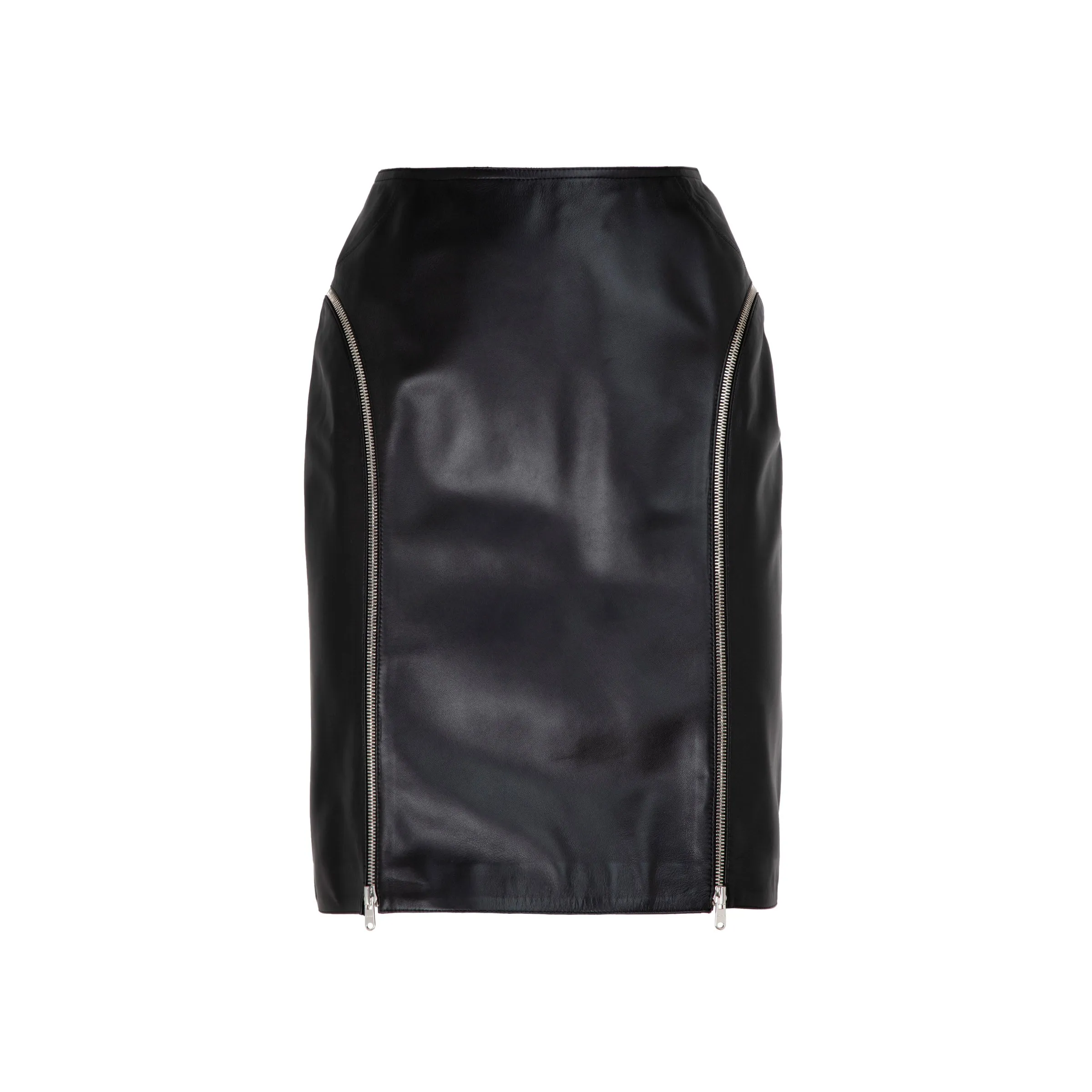 Alaa Zip Leather Mini Skirt
