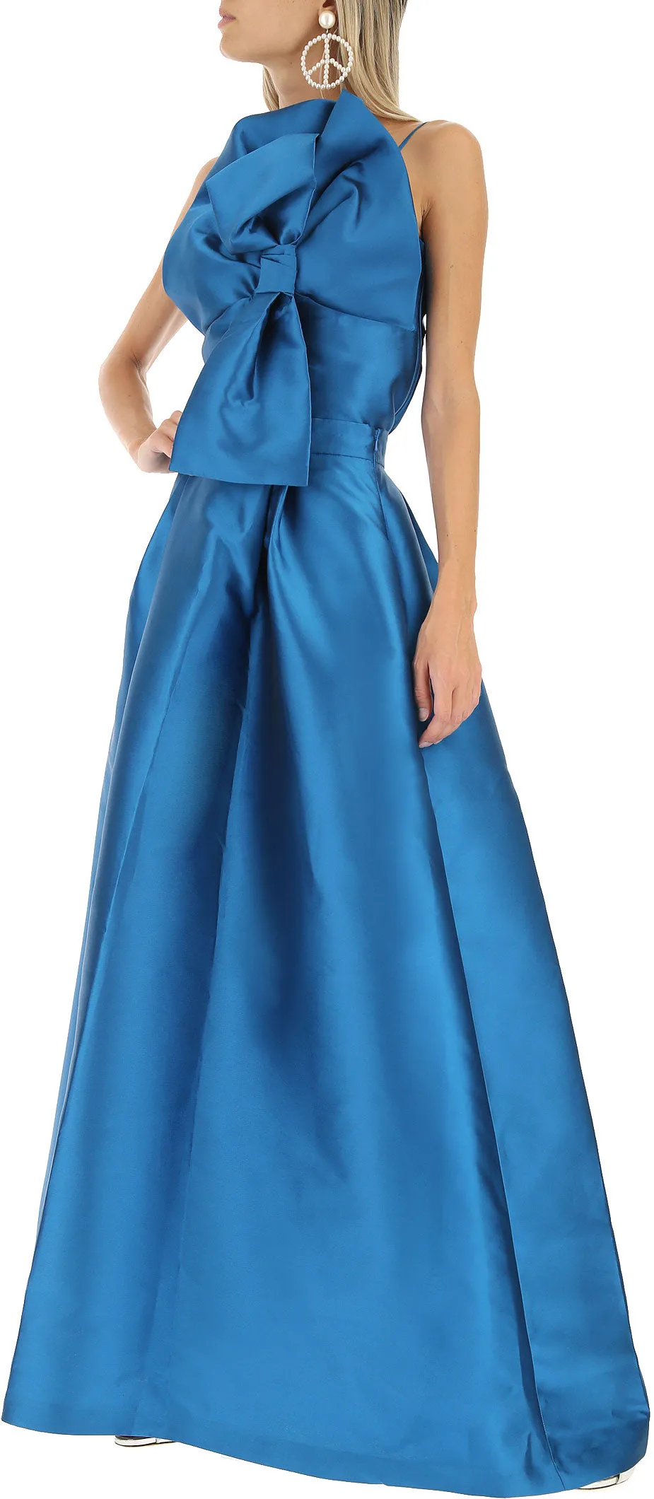 Alberta Ferretti Bow Detailed Satin Top