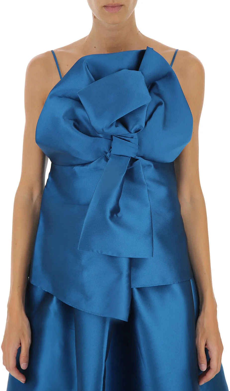 Alberta Ferretti Bow Detailed Satin Top
