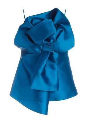 Alberta Ferretti Bow Detailed Satin Top