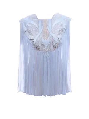 Alberta Ferretti Lace Pleated Top