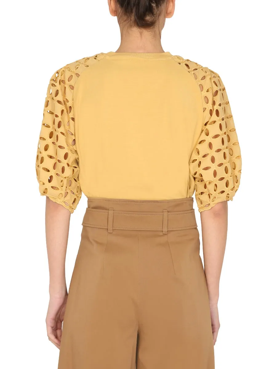 Alberta Ferretti Perforated Detail Top