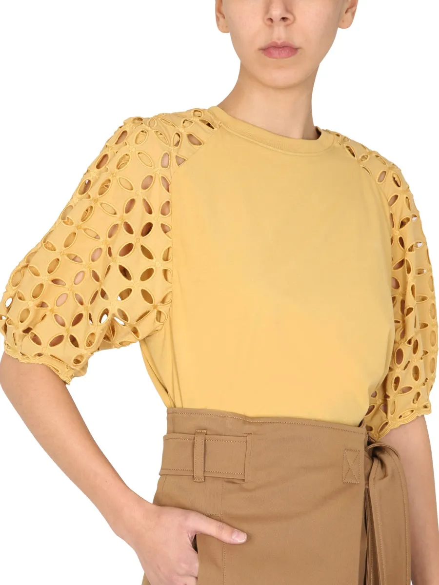 Alberta Ferretti Perforated Detail Top