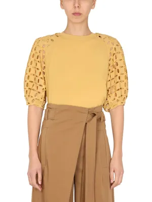 Alberta Ferretti Perforated Detail Top