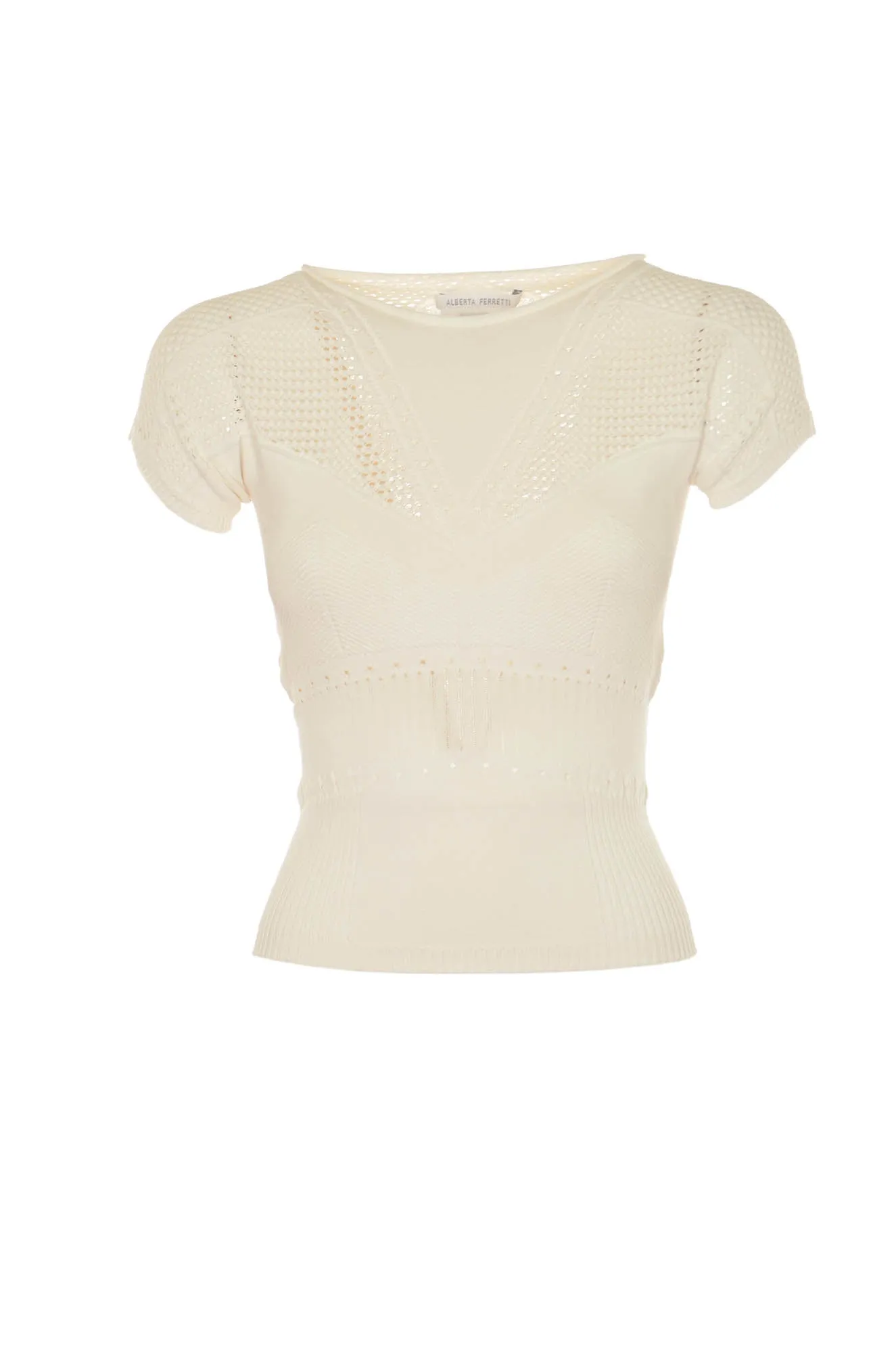Alberta Ferretti Short Sleeved Knitted Top