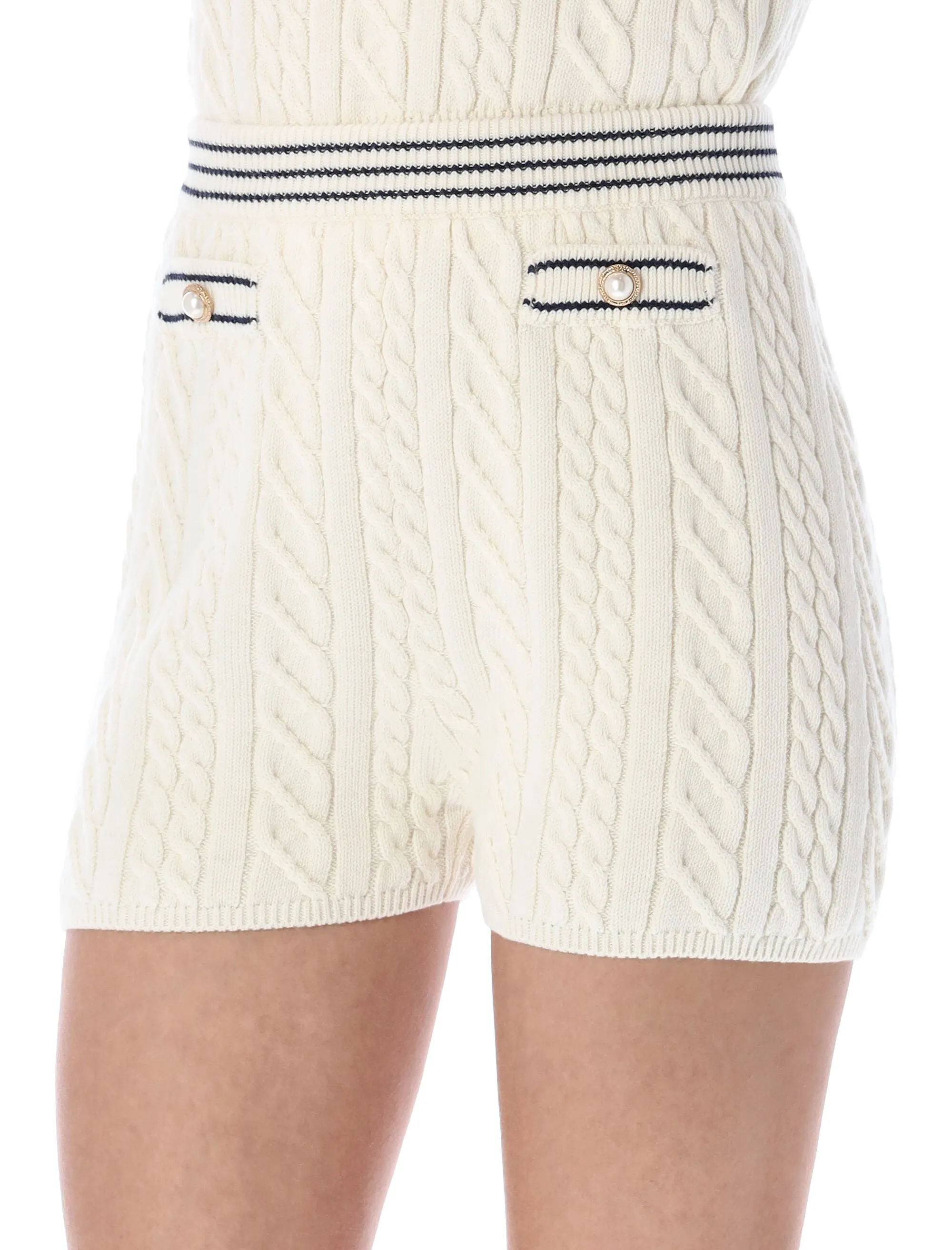 Alessandra Rich Cable-Knit Shorts