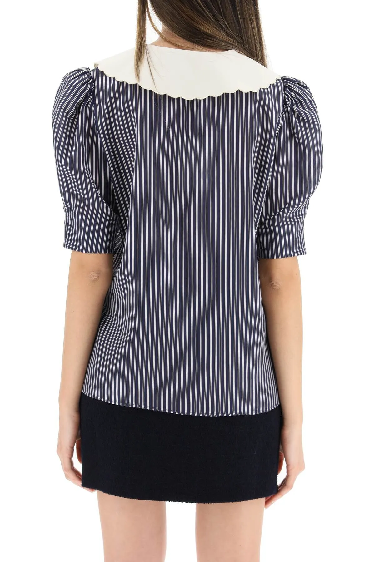 Alessandra Rich Striped Sailor Top
