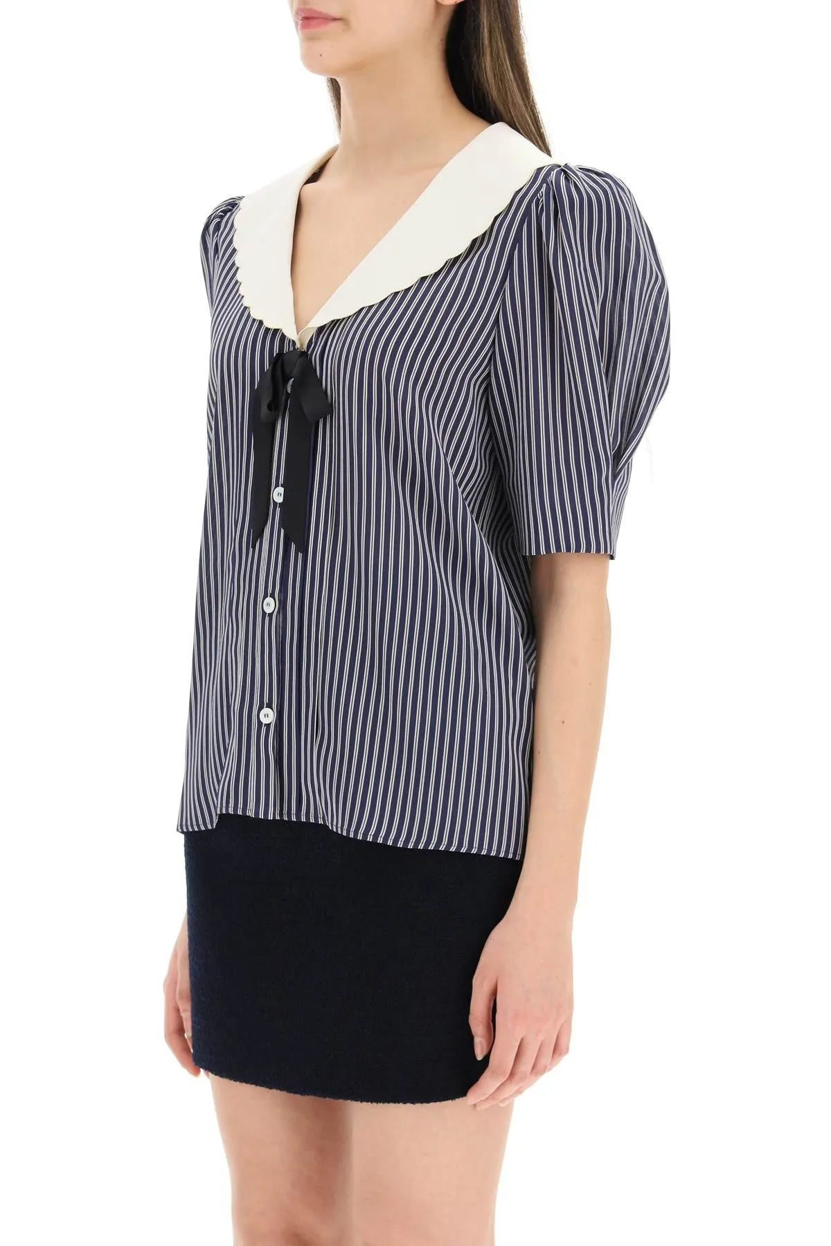 Alessandra Rich Striped Sailor Top