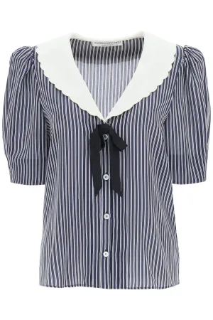 Alessandra Rich Striped Sailor Top