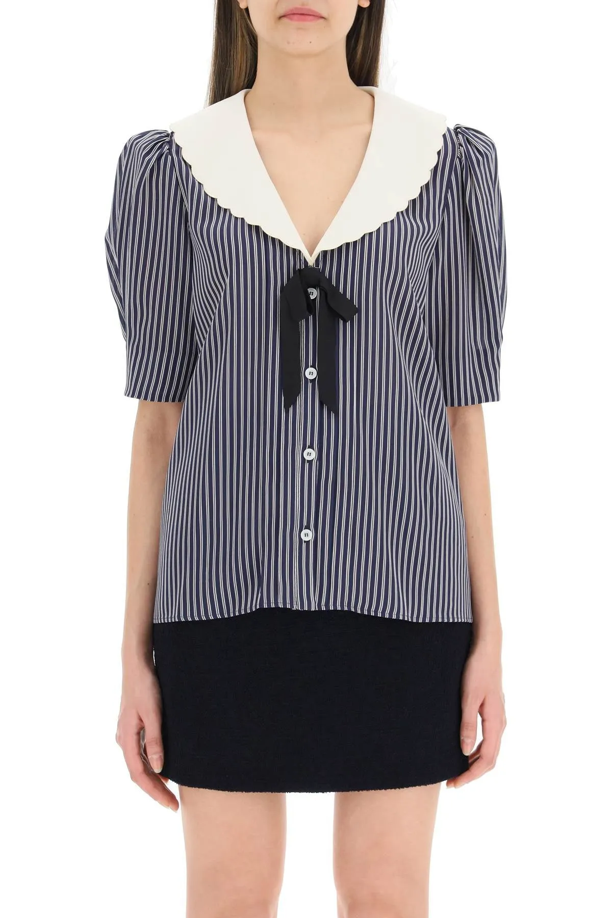 Alessandra Rich Striped Sailor Top