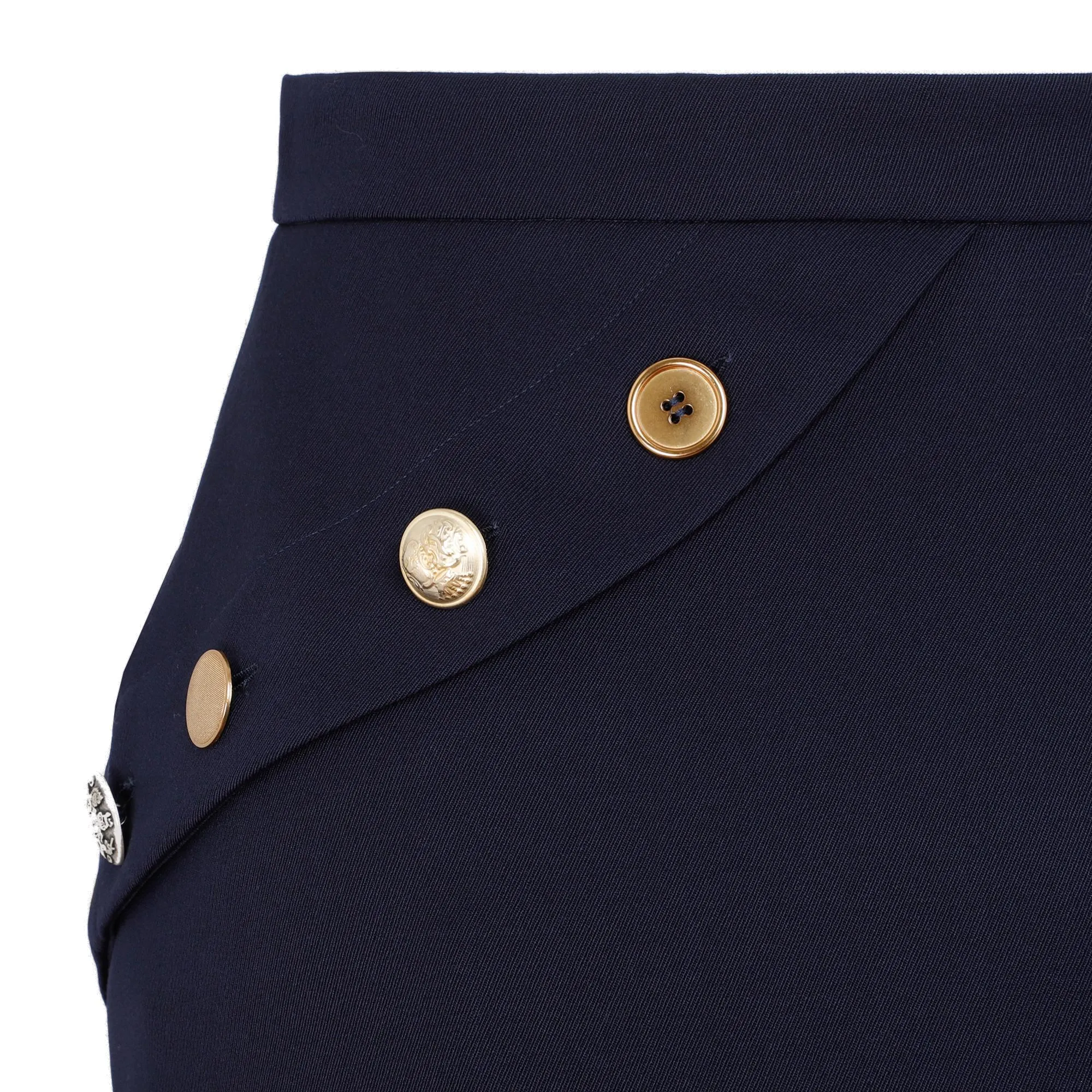 Alexander McQueen Button Fluted Midi Skirt