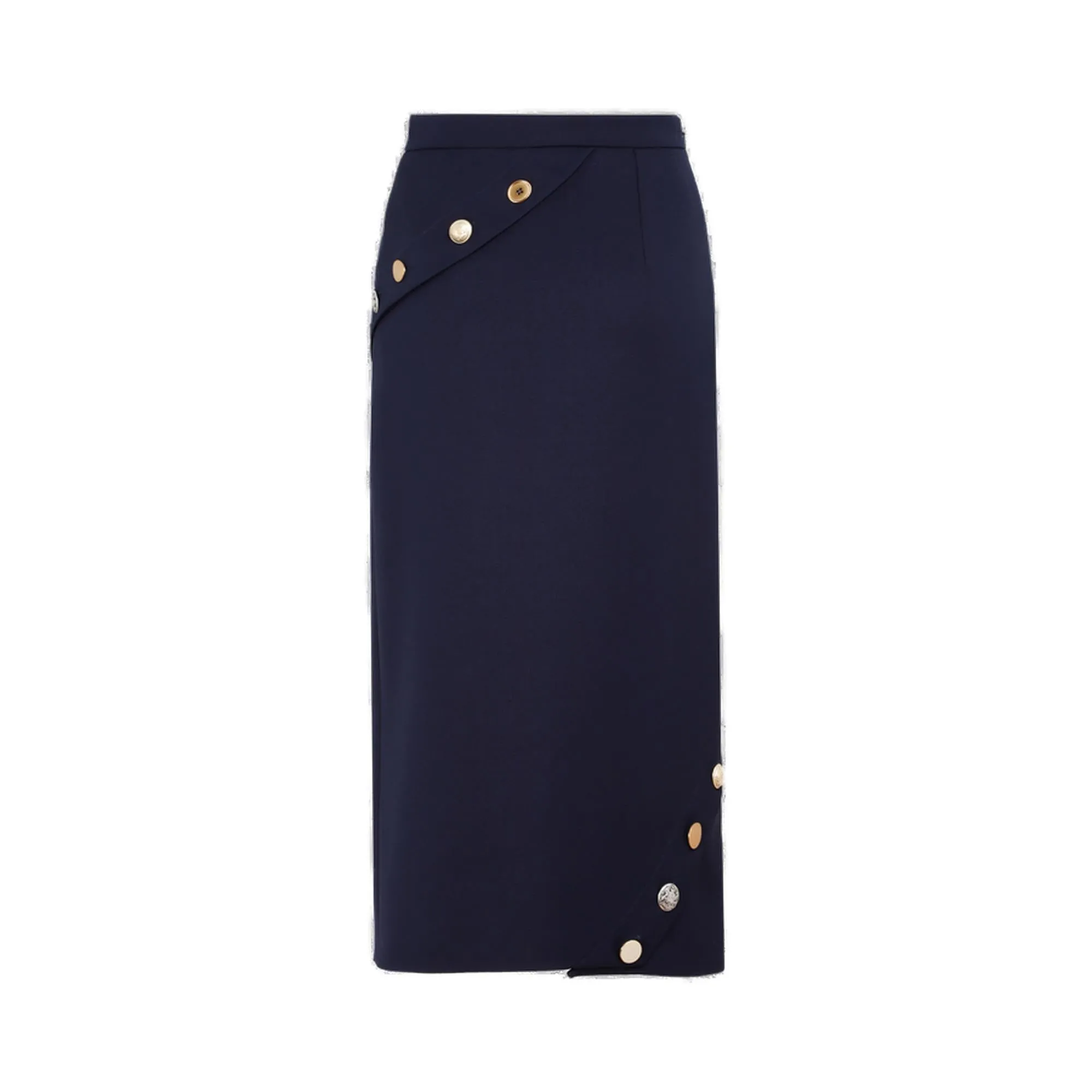 Alexander McQueen Button Fluted Midi Skirt