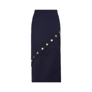 Alexander McQueen Button Fluted Midi Skirt