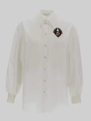 Alexander McQueen Curved Hem Long-Sleeved Shirt
