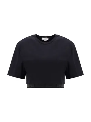 Alexander McQueen Layered Cropped T-Shirt