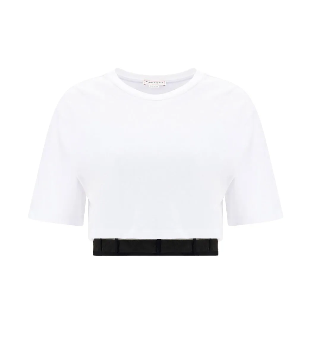 Alexander McQueen Layered Cropped T-Shirt