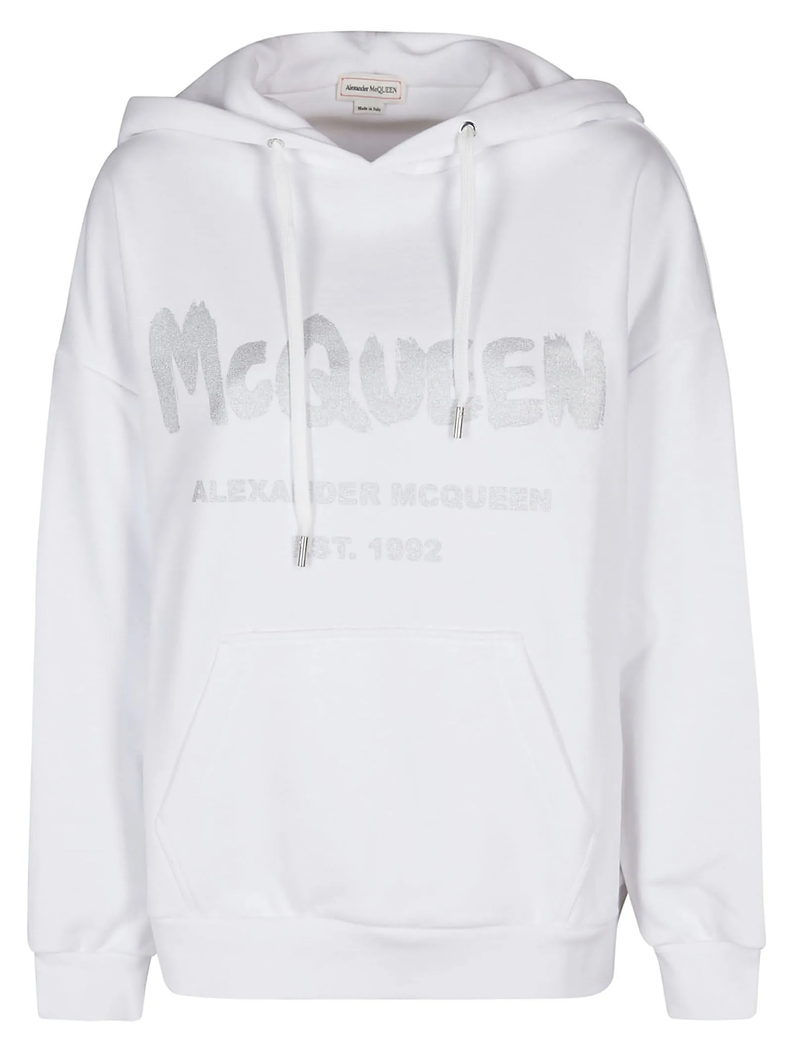 Alexander McQueen Logo Printed Drawstring Hoodie