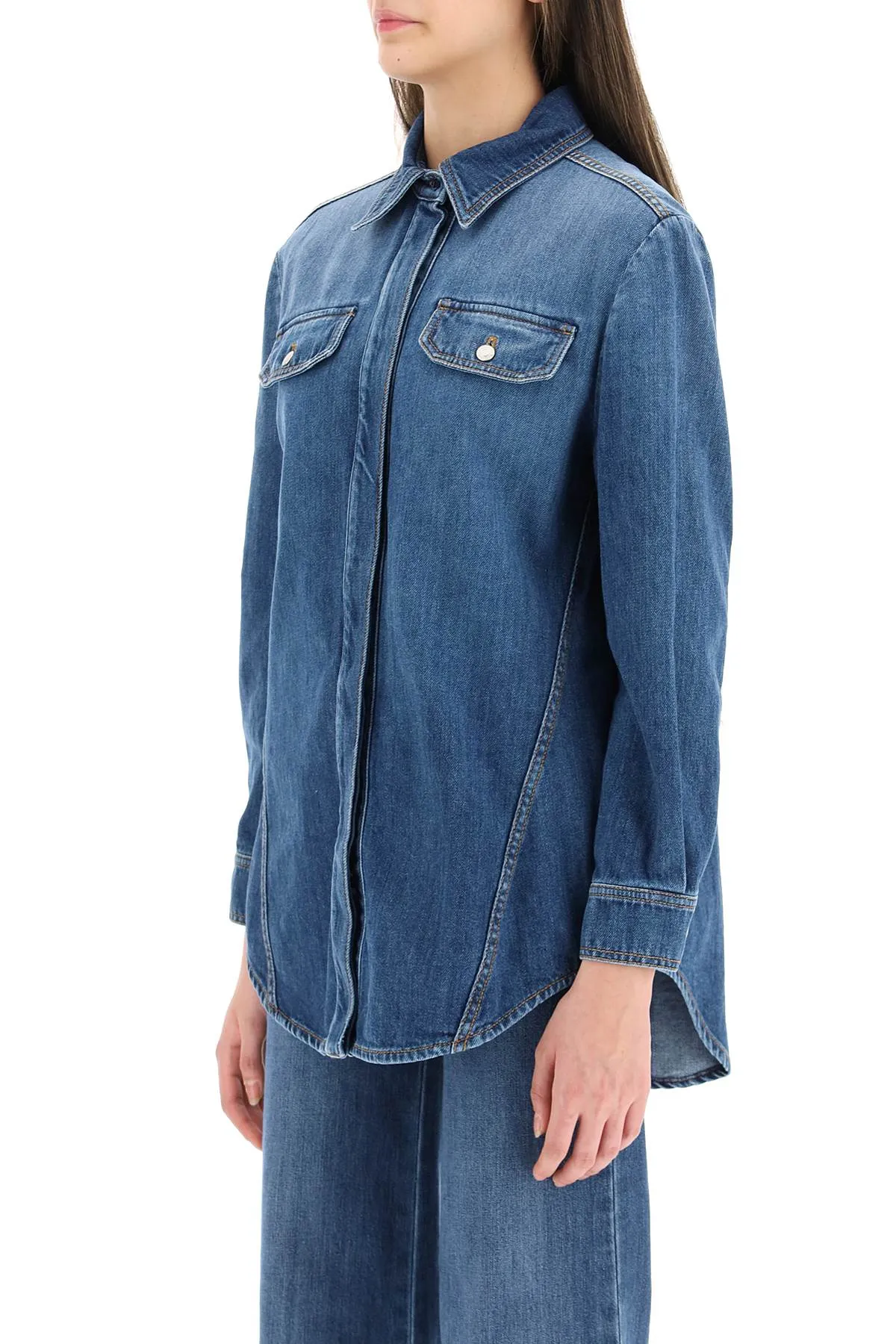 Alexander McQueen Long-Sleeved Denim Shirt