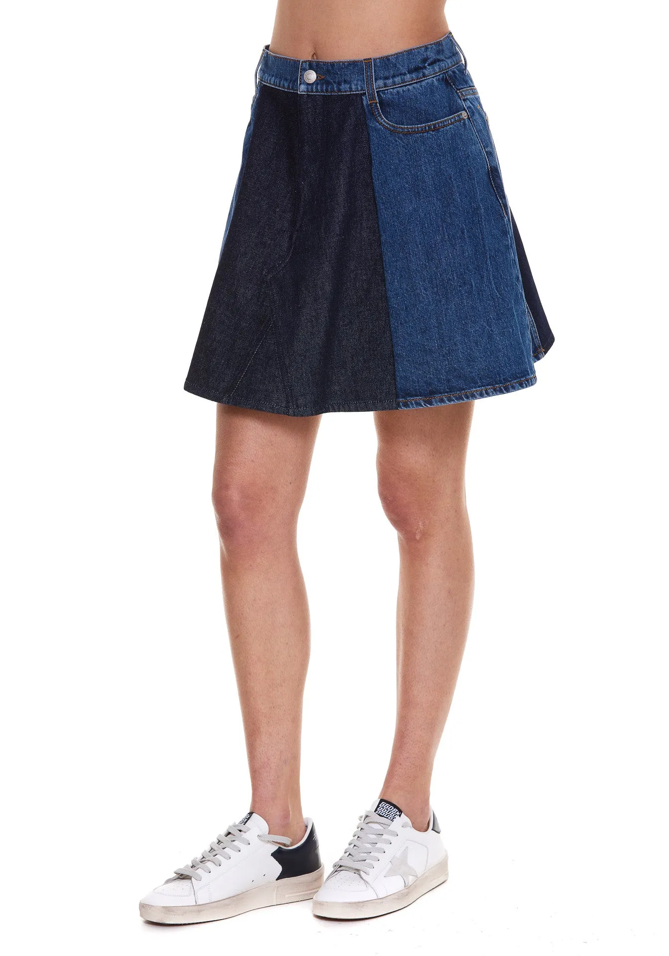 Alexander McQueen Panelled Denim Mini Skirt