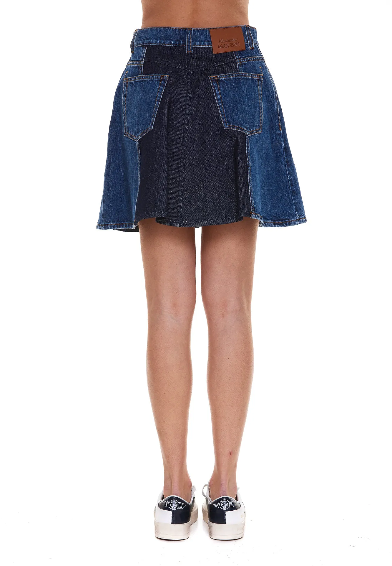 Alexander McQueen Panelled Denim Mini Skirt