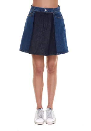 Alexander McQueen Panelled Denim Mini Skirt