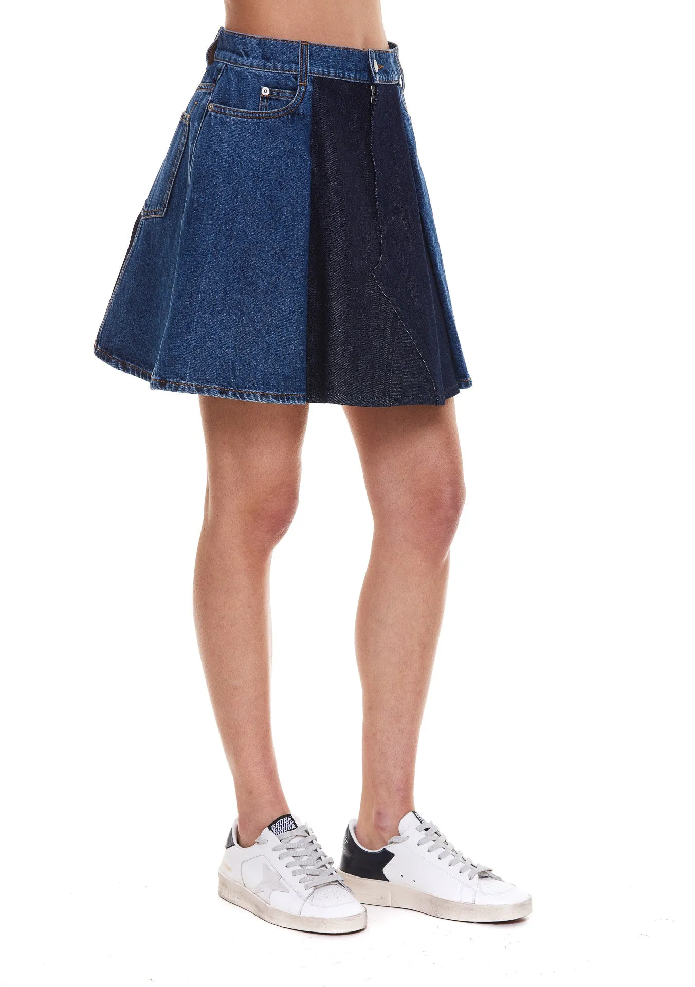 Alexander McQueen Panelled Denim Mini Skirt