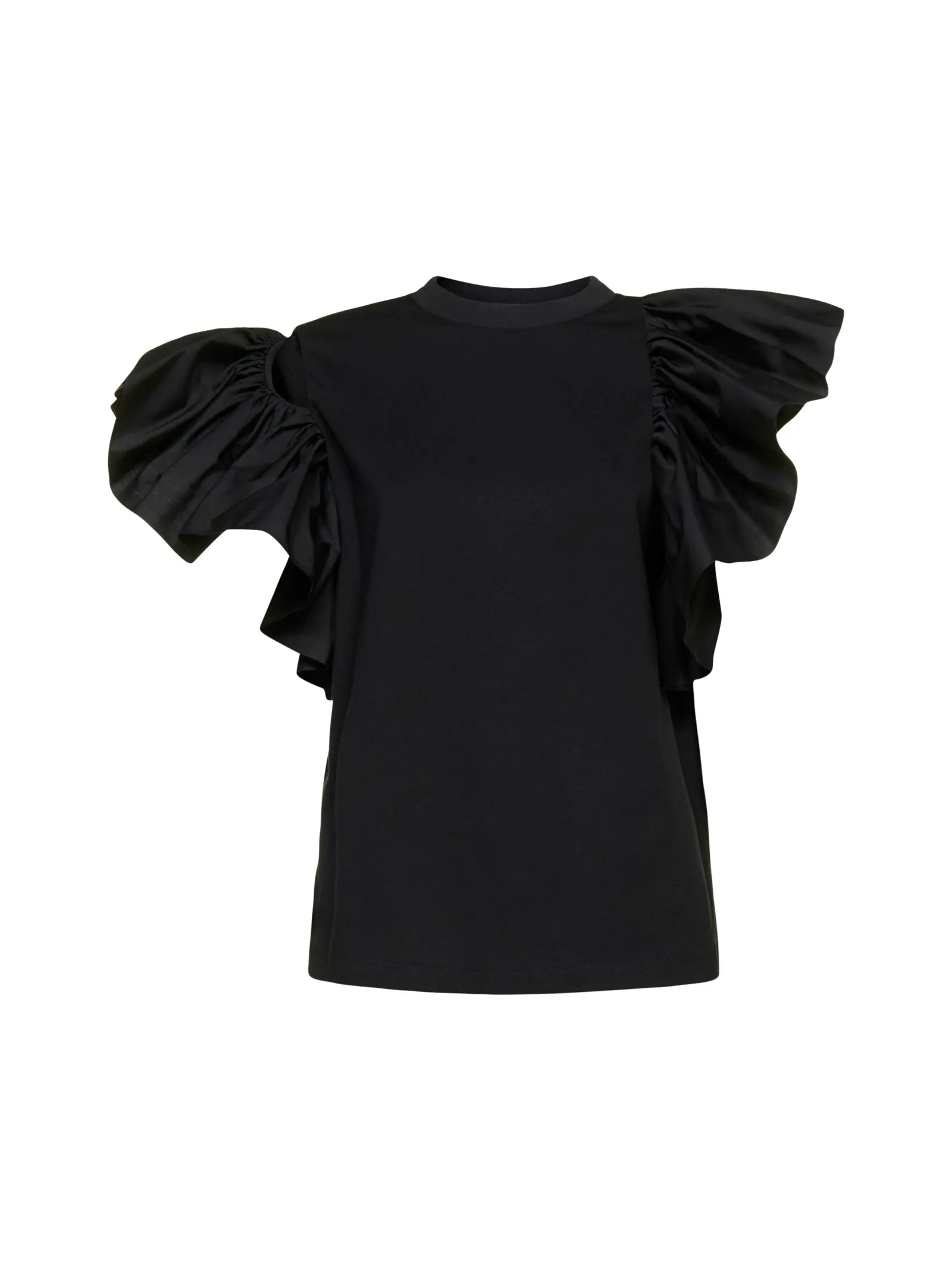 Alexander McQueen Ruffle Jersey T-Shirt
