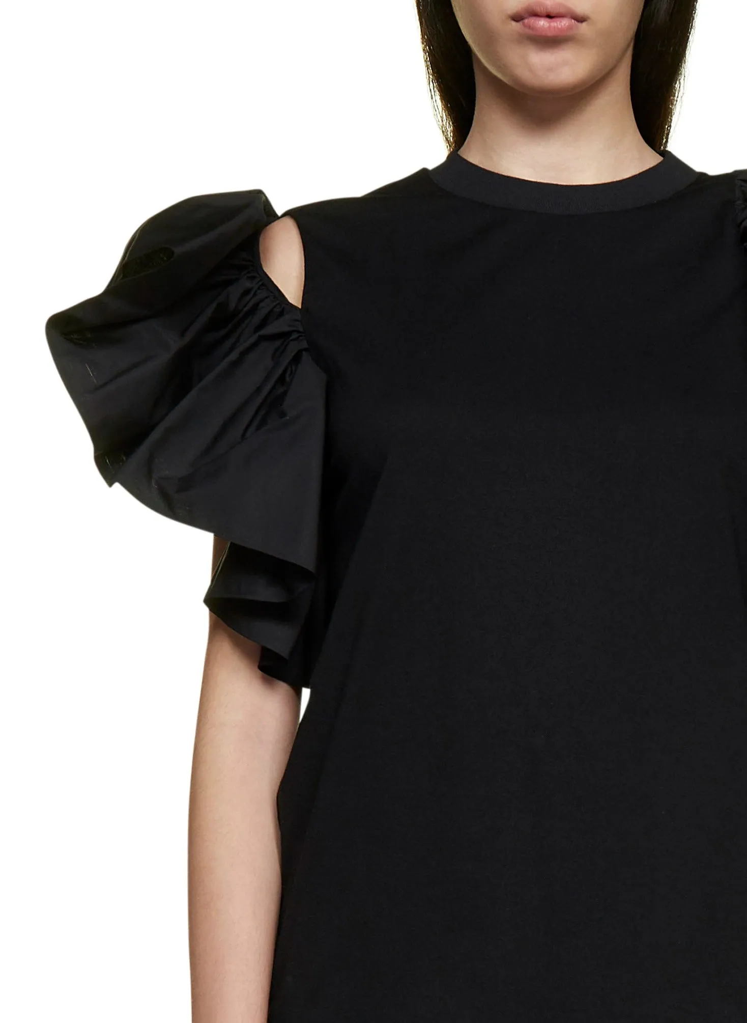 Alexander McQueen Ruffle Jersey T-Shirt