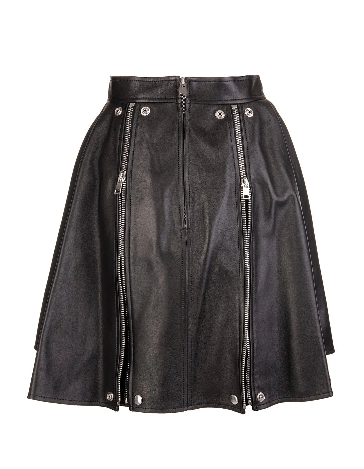 Alexander McQueen Zipped Leather Skirt