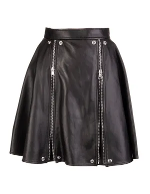 Alexander McQueen Zipped Leather Skirt