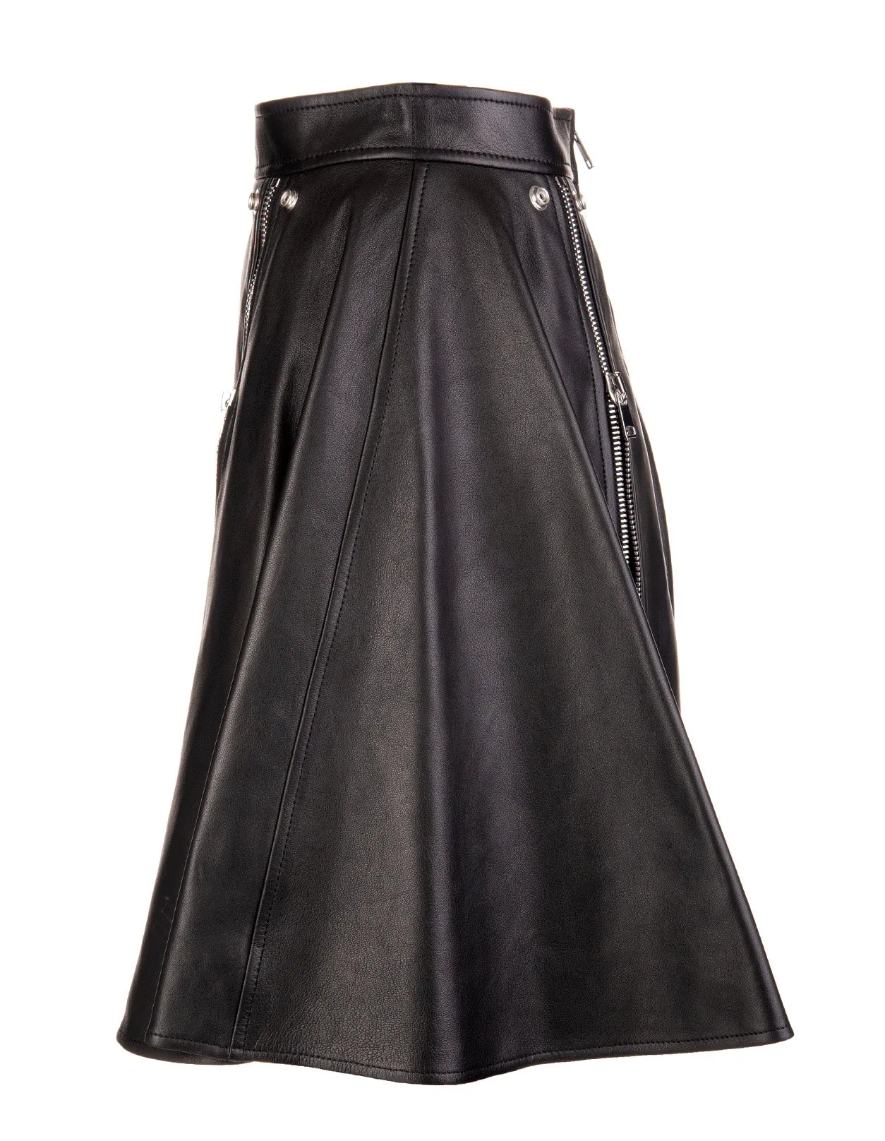Alexander McQueen Zipped Leather Skirt
