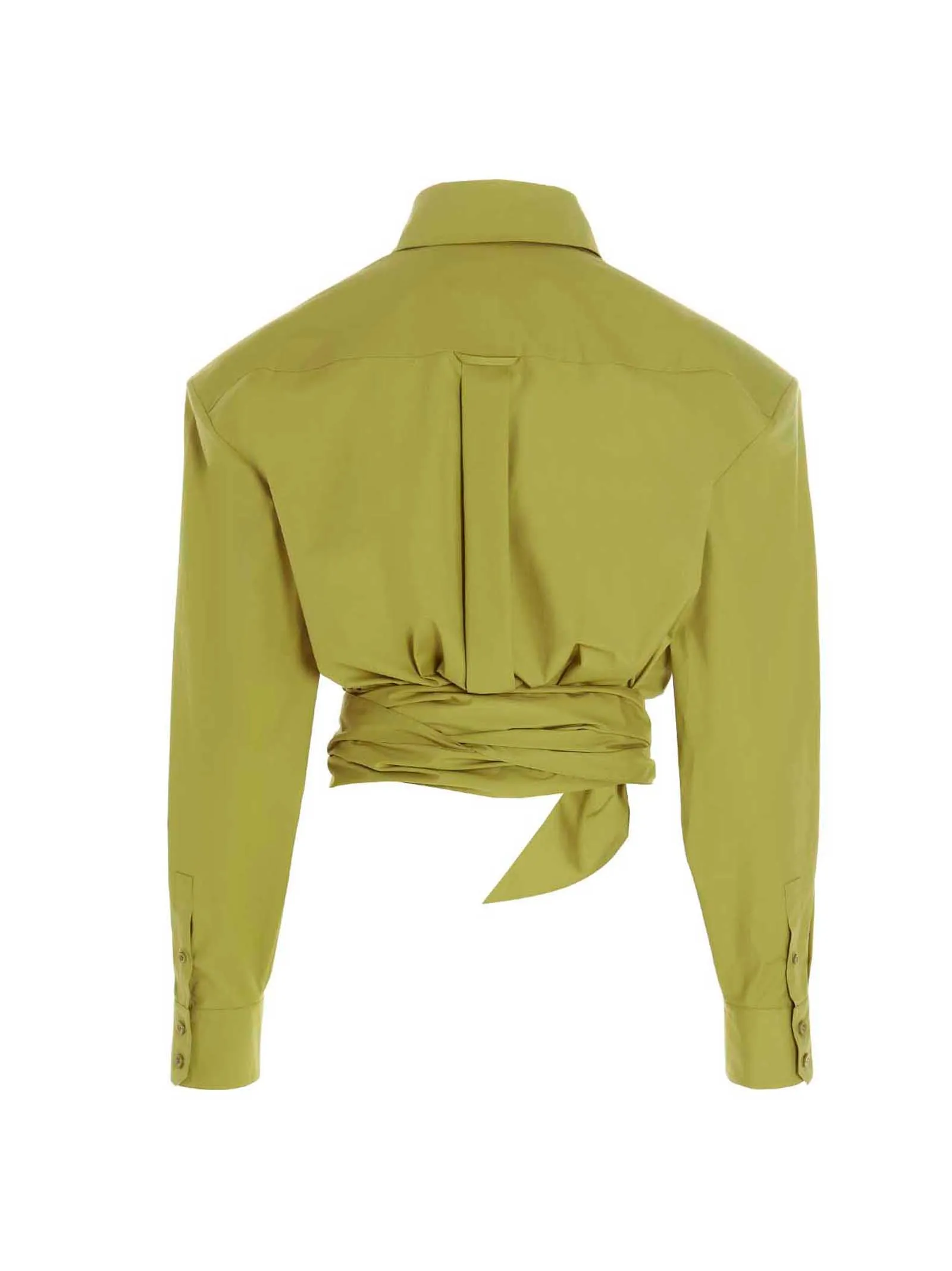 Alexandre Vauthier Tie-Waist Cropped Shirt