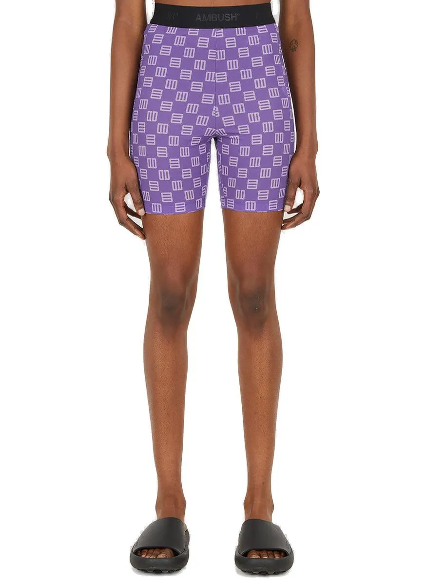 Ambush Logo Monogram High Waist Bike Shorts