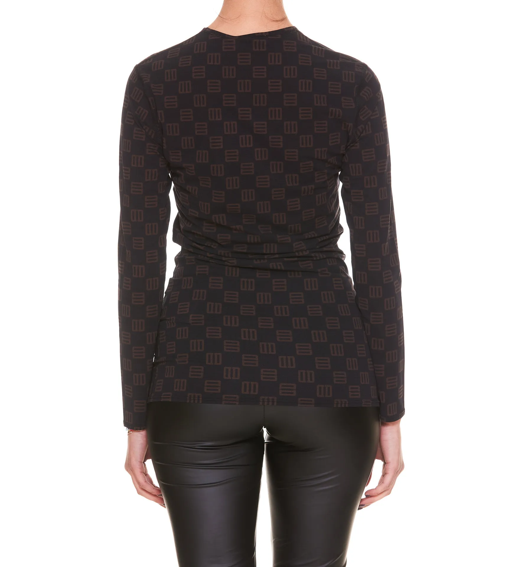 Ambush Monogram Print Crewneck Top