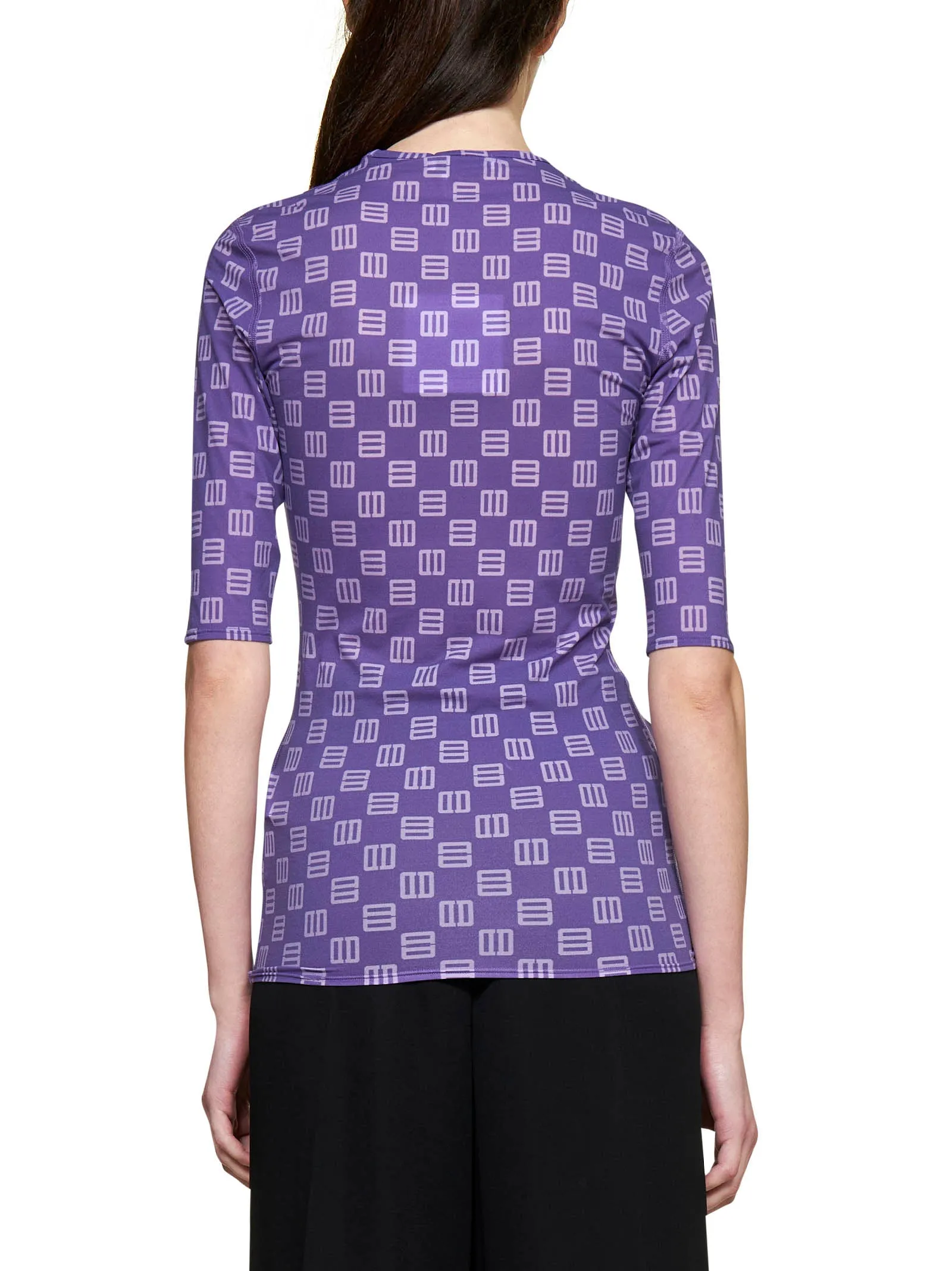 Ambush Monogram Print Fitted T-Shirt