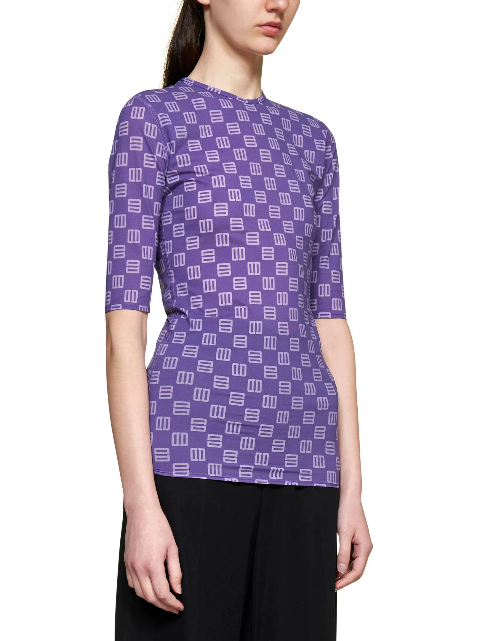 Ambush Monogram Print Fitted T-Shirt