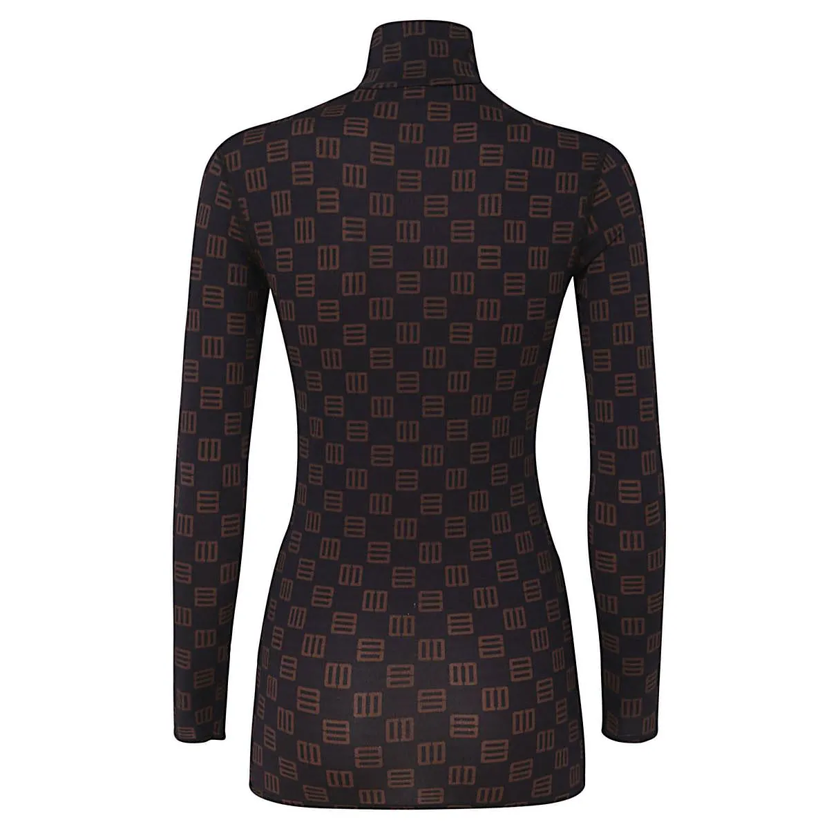 Ambush Monogram Print Turtleneck Top
