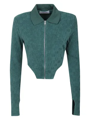 Ambush Monogram Zipped Cropped Top