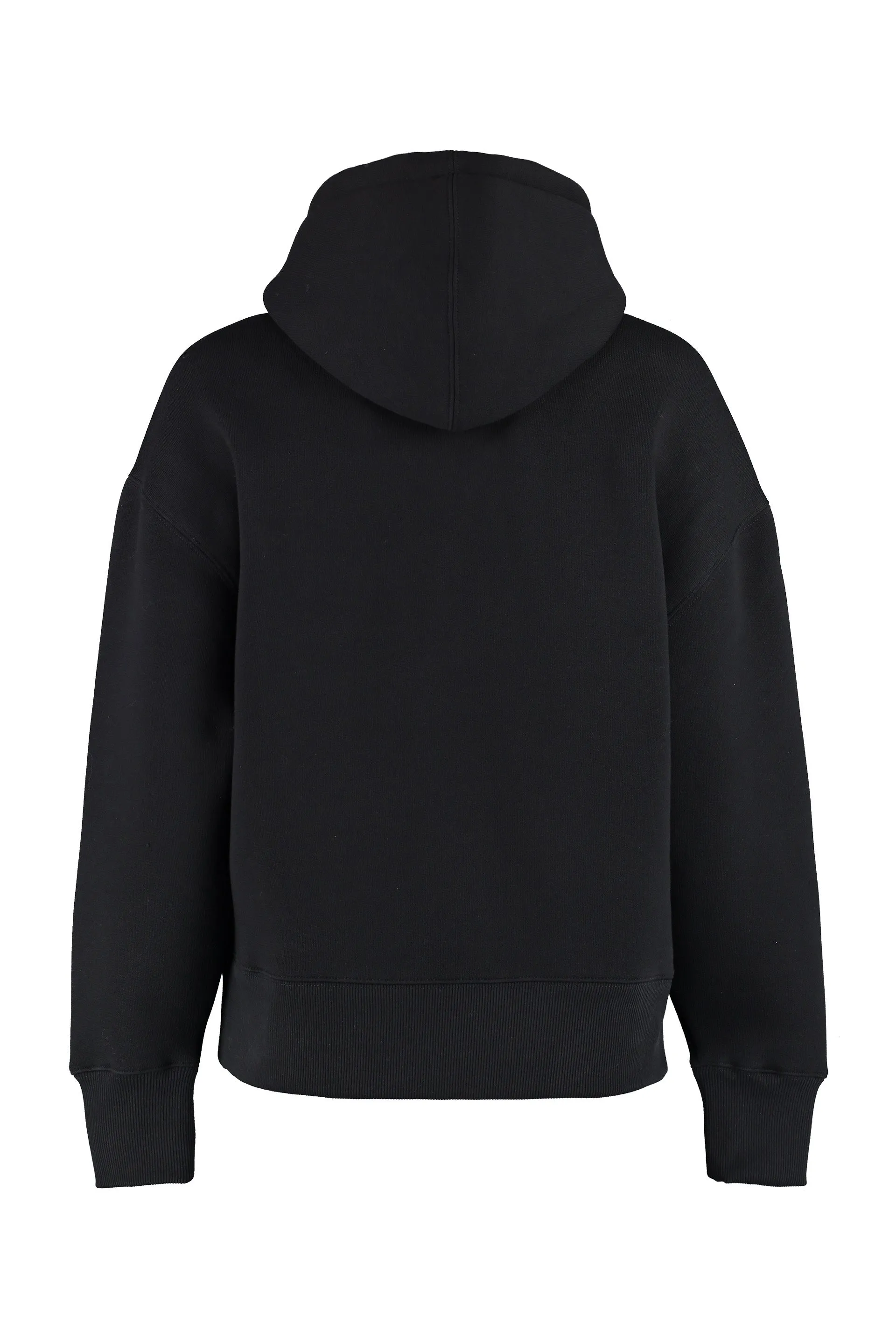 AMI Logo Printed Ribbed Hem Hoodie