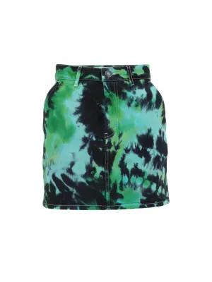 AMI Tye-Died Mini Denim Skirt