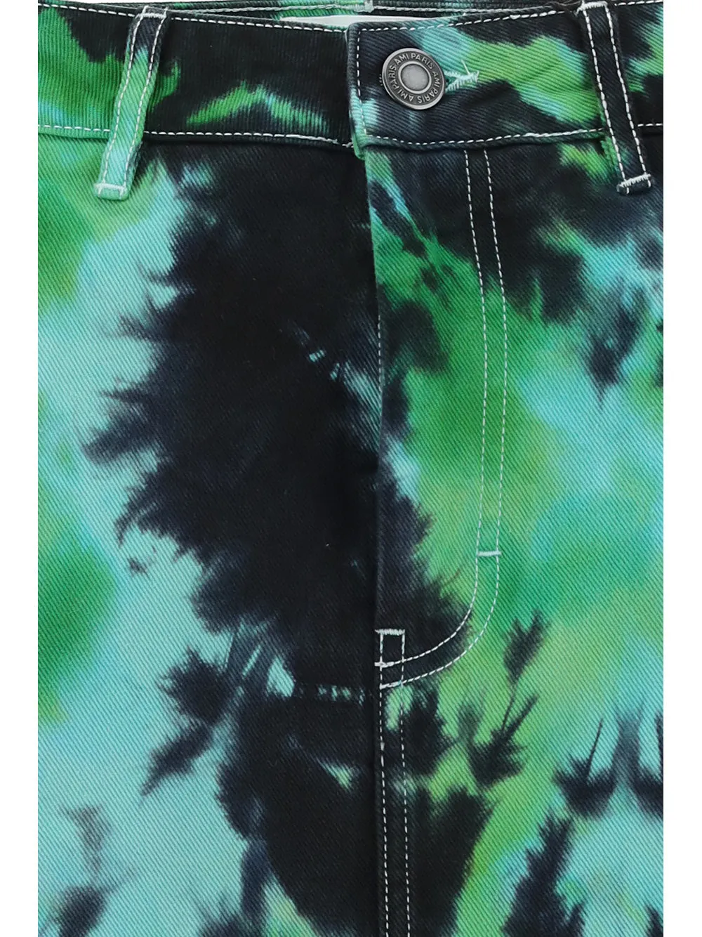 AMI Tye-Died Mini Denim Skirt