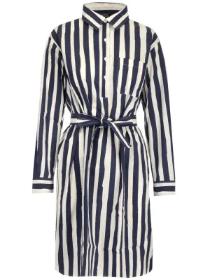 A.P.C. Striped Tiw-Waist Shirt Dress