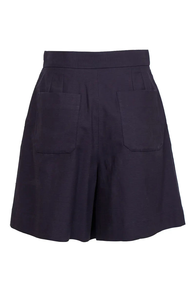 A.P.C. Wide Leg Pleated Shorts